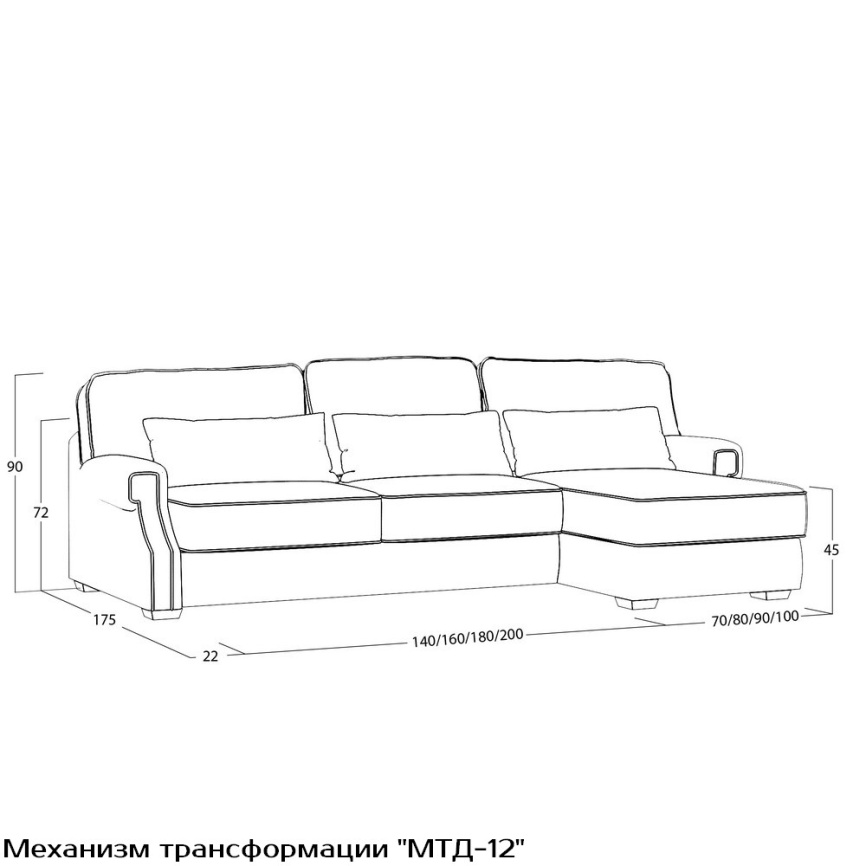 Диван Квадра L (с механизмом) фото 8